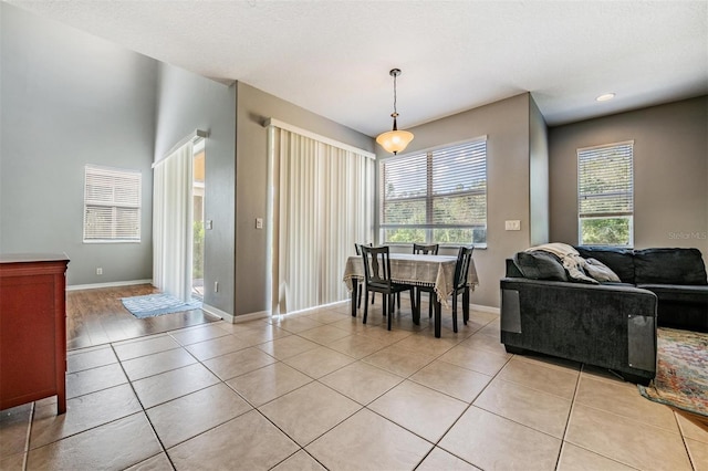 view of tiled dining space