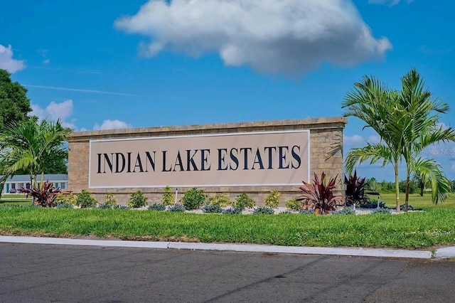 view of community sign