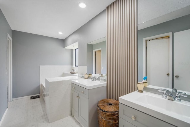 bathroom featuring vanity and tile patterned floors