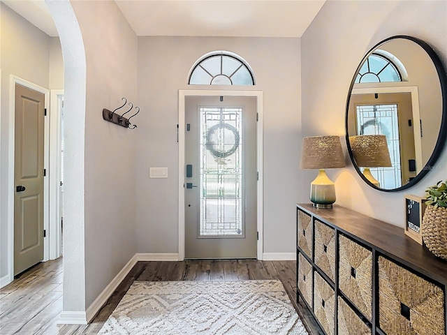 foyer featuring light hardwood / wood-style floors