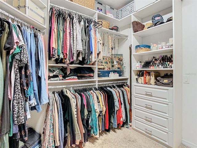 spacious closet with carpet flooring