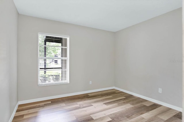 empty room with a wealth of natural light and light wood-type flooring