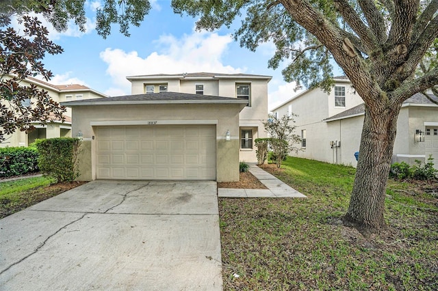 view of front facade with a front yard