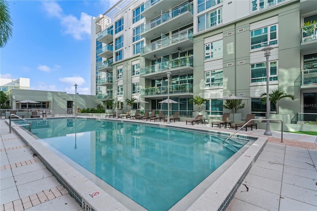 view of pool with a patio