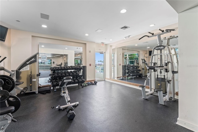 workout area with plenty of natural light