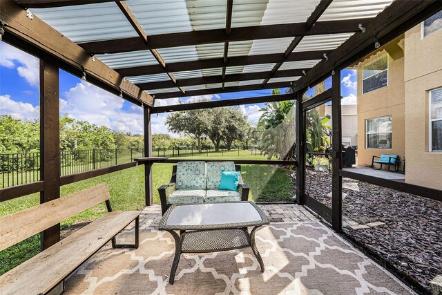 exterior space featuring a pergola