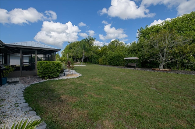 view of yard with a gazebo