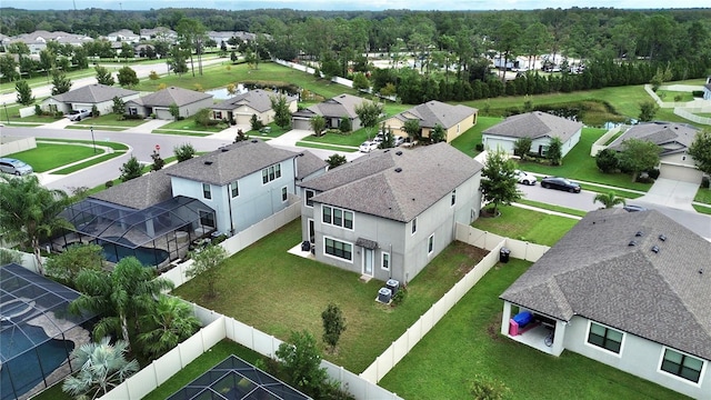 aerial view with a residential view