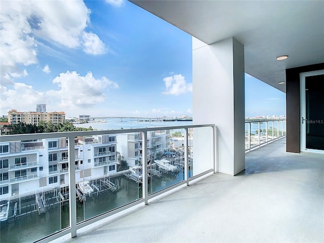 balcony with a water view