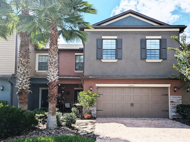 view of front of house with a garage