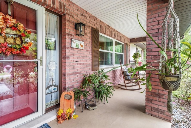 view of patio with a porch