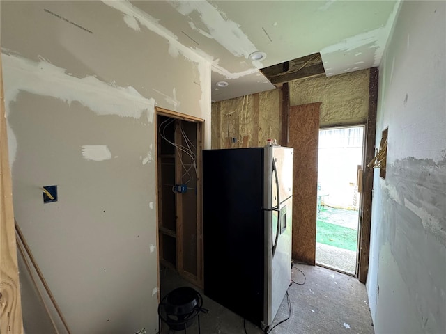 kitchen featuring stainless steel refrigerator