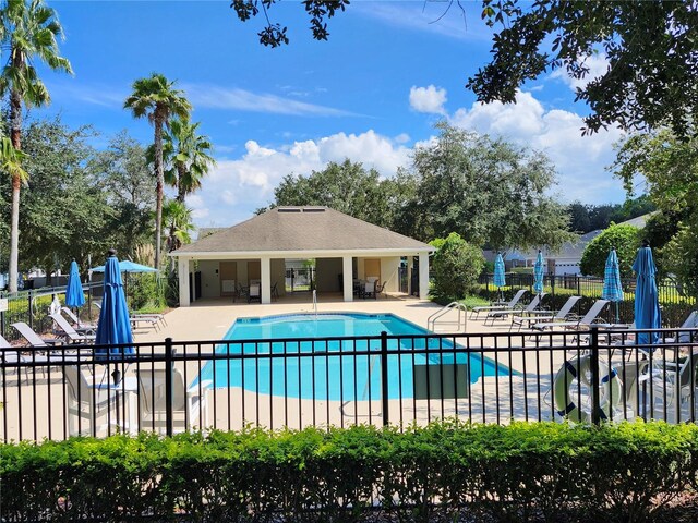 view of pool featuring a patio area