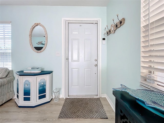 entryway featuring light hardwood / wood-style floors