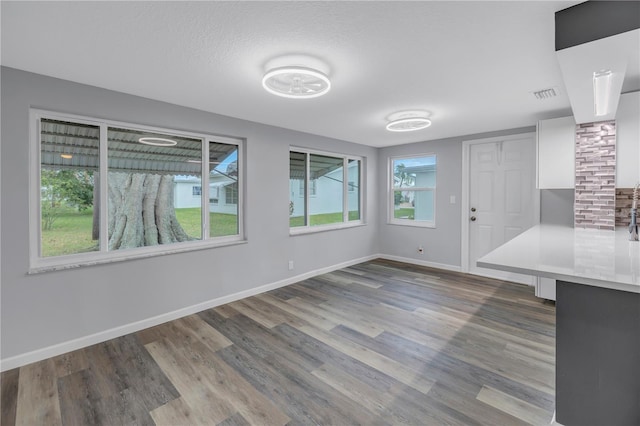 unfurnished dining area with hardwood / wood-style floors