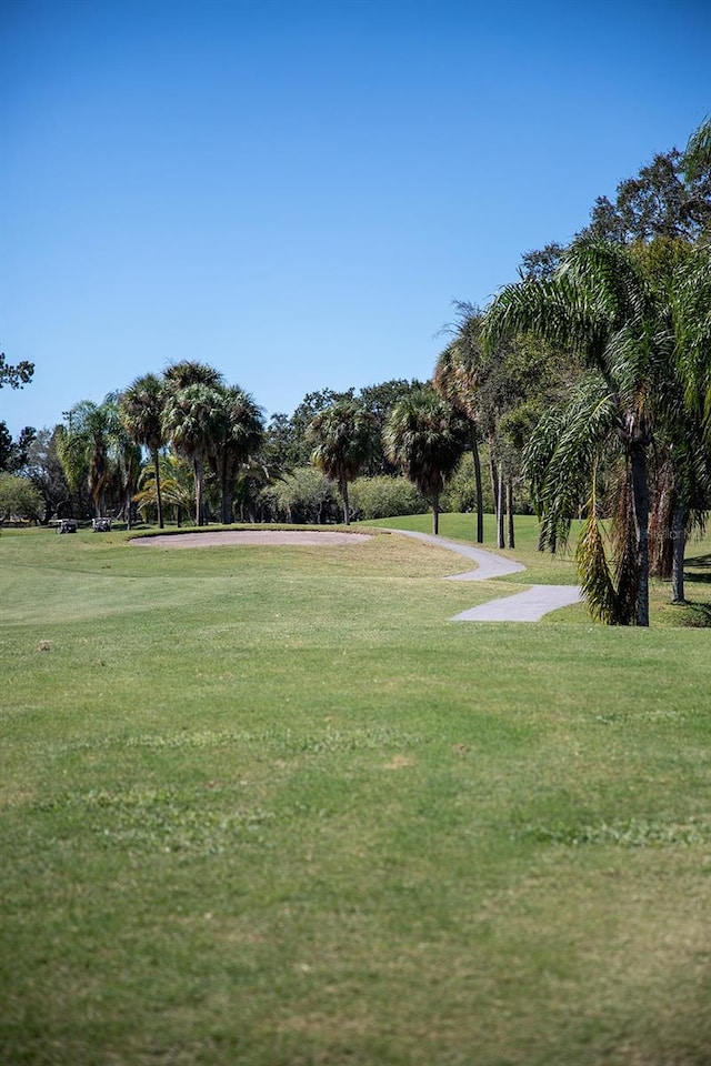 view of home's community with a lawn