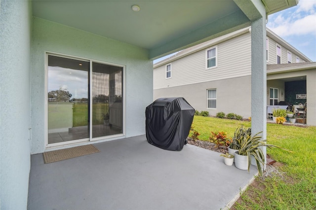 view of patio / terrace featuring a grill