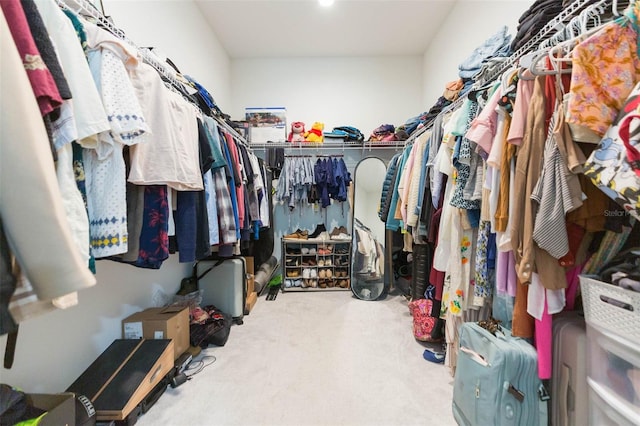 spacious closet with carpet floors