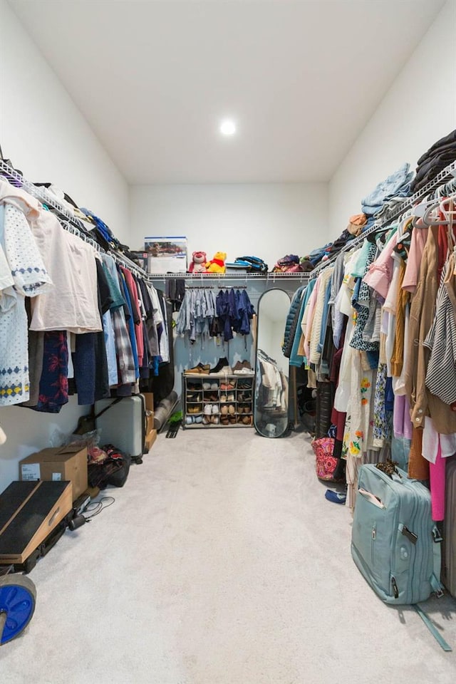 spacious closet with carpet flooring