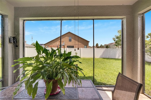 view of sunroom