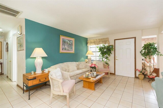 view of tiled living room