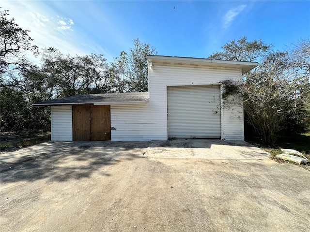 view of garage