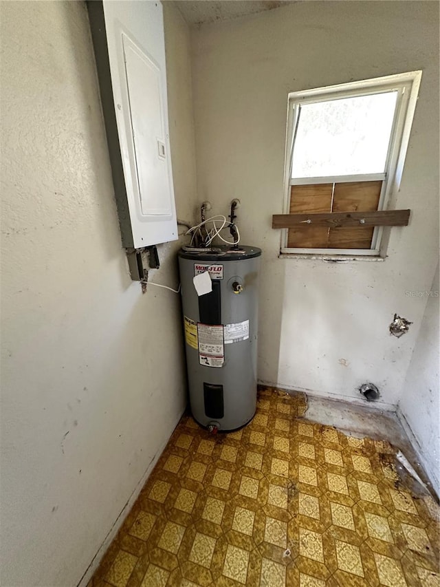 utilities featuring electric panel and electric water heater