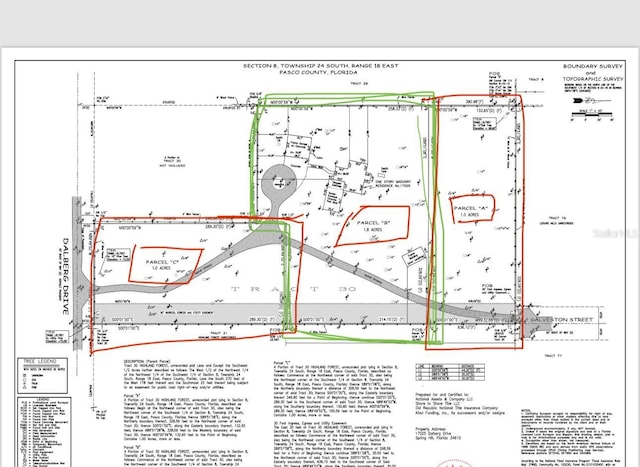 17025 Dalberg Dr, Spring Hill, FL 34610 - map / location featuring property parcel outlined