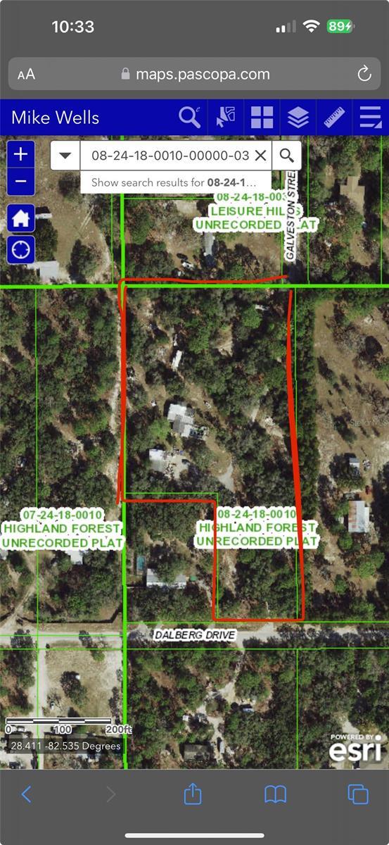 17025 Dalberg Dr, Spring Hill, FL 34610 - aerial map of property and surrounding area featuring property parcel outlined