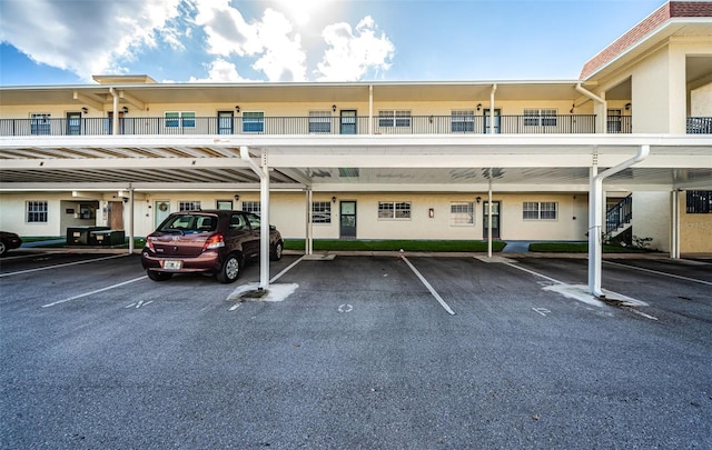 view of car parking with a carport