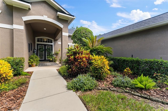 entrance to property with french doors