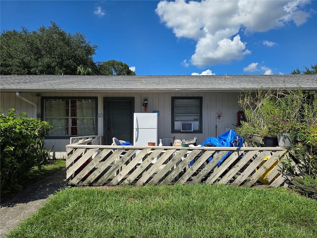 view of front of home with cooling unit