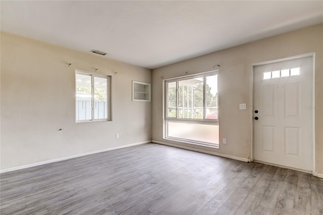 entryway featuring light hardwood / wood-style flooring and a healthy amount of sunlight