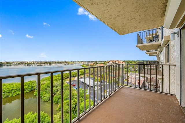 balcony with a water view