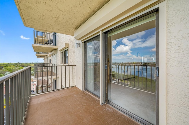 balcony with a water view