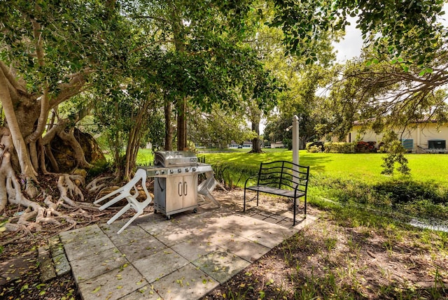 view of patio / terrace with a grill