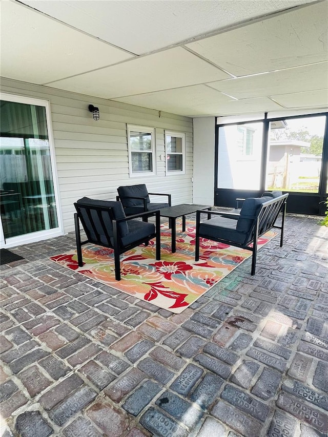 view of patio with an outdoor living space