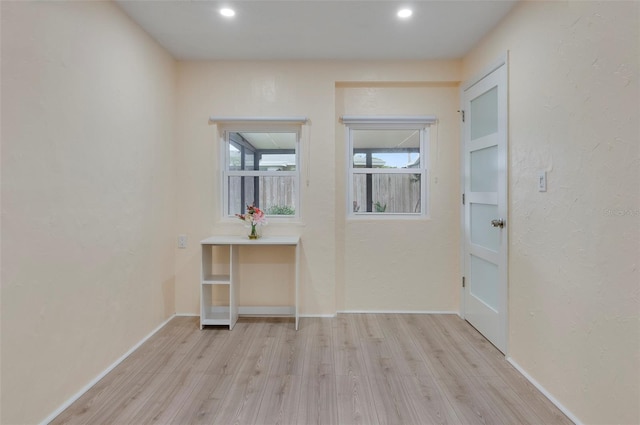 interior space featuring light wood-type flooring