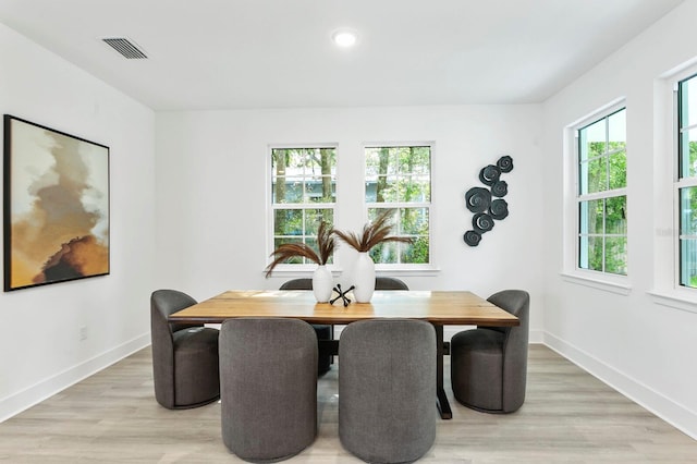 dining room featuring light wood-type flooring