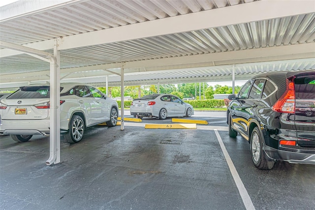 garage with a carport