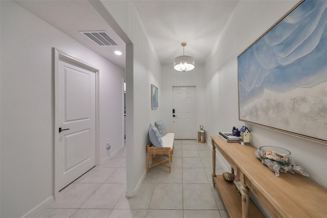 interior space featuring light tile patterned floors