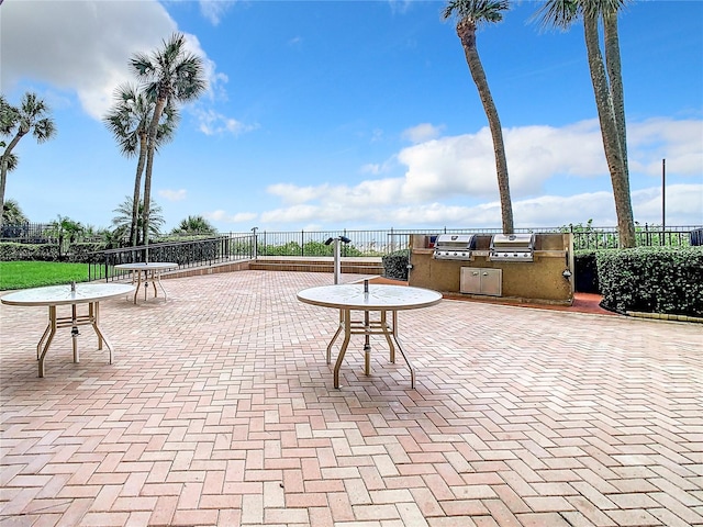 view of patio / terrace with an outdoor kitchen and area for grilling