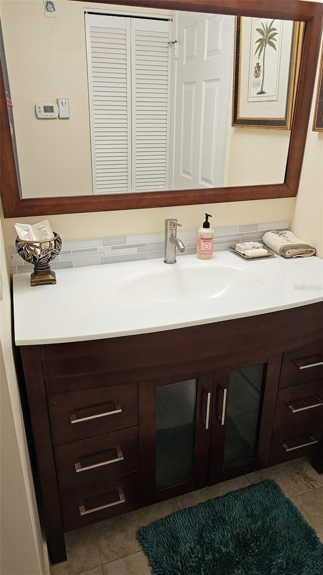 bathroom featuring vanity and tile patterned floors