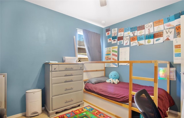 bedroom with ceiling fan