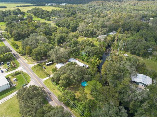bird's eye view with a forest view