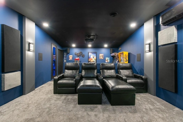 cinema room featuring carpet