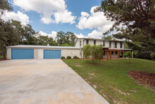 view of front of property with a porch and a front yard