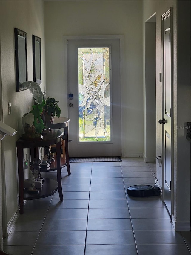 view of tiled foyer entrance