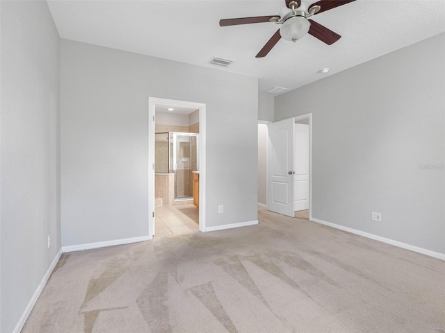 12820 Belvedere Song Way, Riverview, FL 33578 - unfurnished bedroom featuring carpet flooring, connected bathroom, and ceiling fan