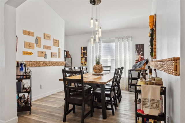 dining room with wood-type flooring